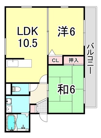 西口ハイツの物件間取画像